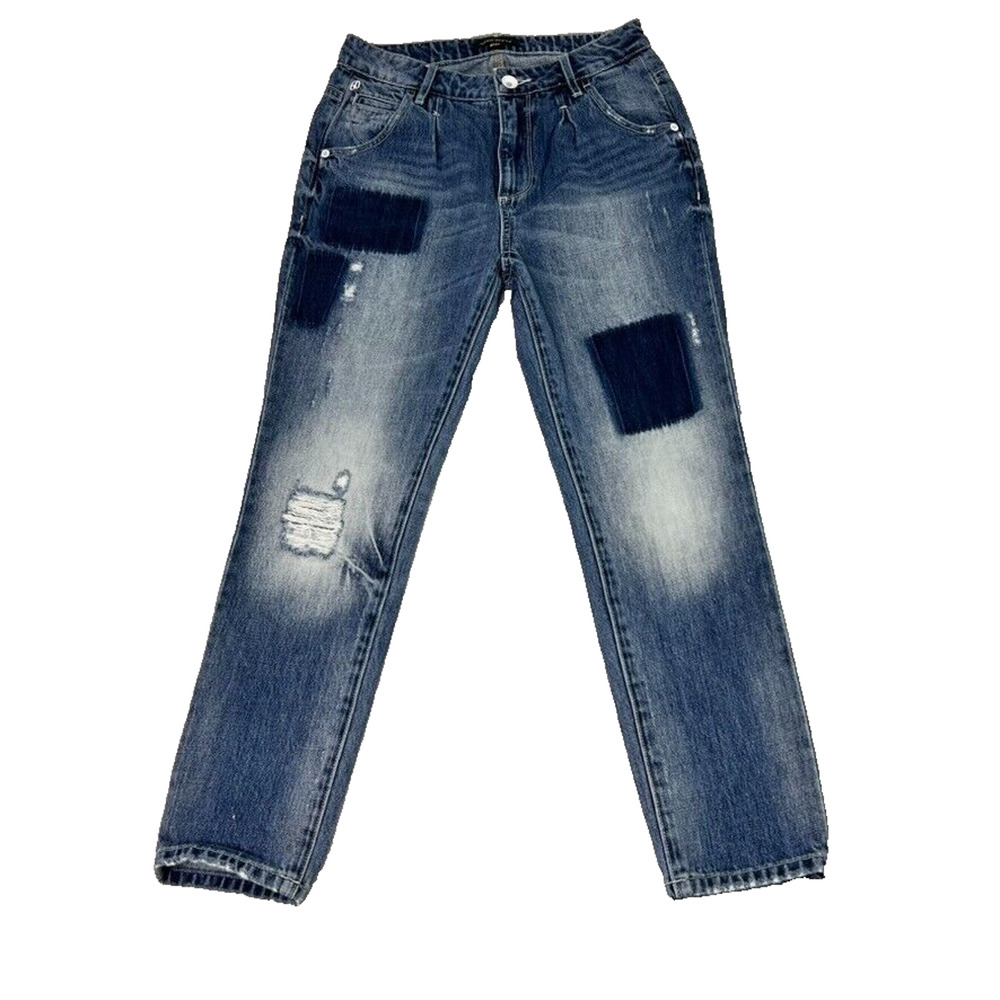Miss Sixty Jeans Womens 26 Straight Mid Rise Distressed